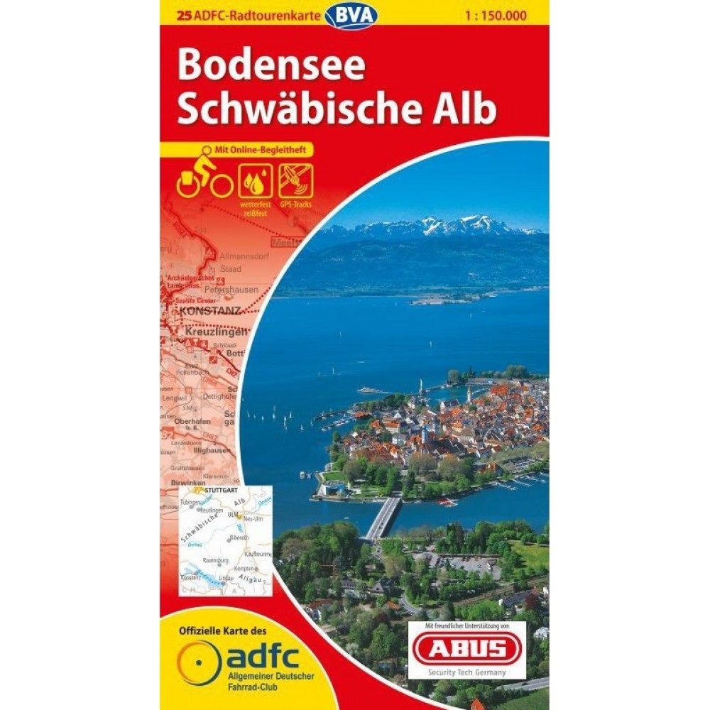25 Cykelkarta Tyskland Bodensee-Schwäbische Alb 1:150.000